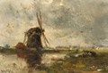 A Windmill In A Polder Landscape - Willem Roelofs