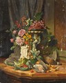 A Still Life With Flowers, Fruit And Game - David Emil Joseph de Noter