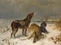 Two Hunting Dogs With Their Catch - Friedrich Otto Gebler