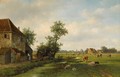 A Sunny Landscape With Cattle Near A Farm - Willem Vester