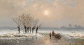 Wood Gatherers On The Ice - Anthonie Jacobus Van Wijngaerdt