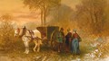 Travellers By A Horse And Cart In A Wooded Landscape - Charles Rochussen