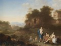 Diana And Her Nymphs Resting In An Italianate Landscape - Jan van Haensbergen