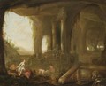 A Grotto With Diana And Her Nymphs Bathing - Abraham van Cuylenborch