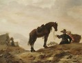 A Landscape With A Cavalier Resting With His Horse And Dog - (after) Dirck Willemsz. Stoop