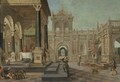 A Palatial Capriccio With Dives And Lazarus - Nicolas De Giselaer