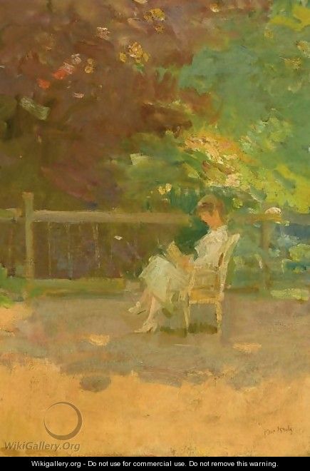 A Woman Reading In A Garden - Isaac Israels