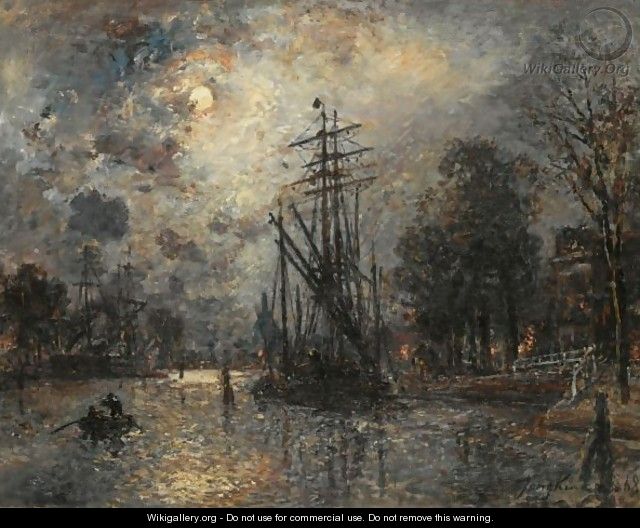 Voilier Au Clair De Lune, Hollande - Johan Barthold Jongkind