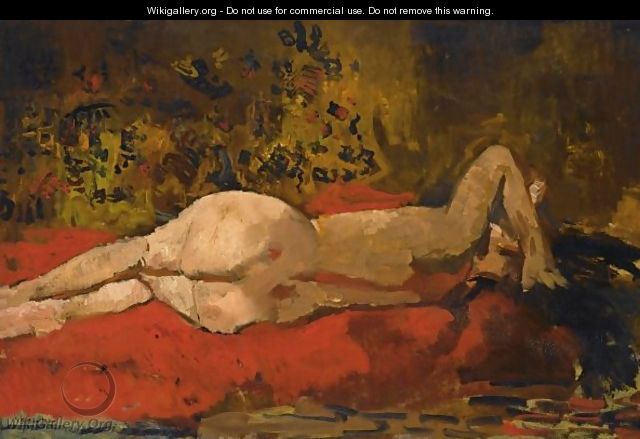 A Reclining Nude - George Hendrik Breitner