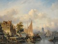 A View Of Dordrecht - Charles Henri Leickert