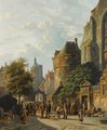 Many Figures On A Market In A Dutch Town - Adrianus Eversen