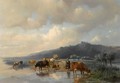 A Cowherdess With Watering Cows - Anton Mauve