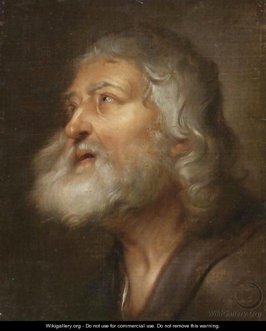 A Study For The Head Of A Saint - (after) Dyck, Sir Anthony van