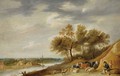 A Panoramic River Landscape With Shepherds Resting With Their Herd On A Bank, With One Shepherd Playing The Flute - (after) David The Younger Teniers