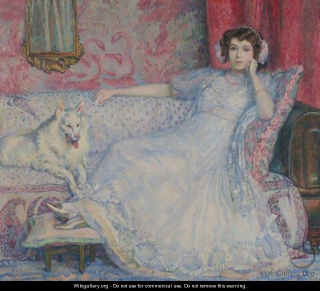 Portrait De Madame Helene Keller - Theo van Rysselberghe