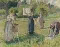 Les Laveuses A Eragny, Esquisse - Camille Pissarro