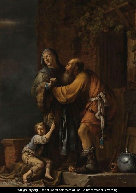 Abraham Pleading With Sarah On Behalf Of Hagar - Willem Bartsius