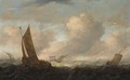 A Smalship And Various Other Shipping On A Rough Sea - Pieter the Elder Mulier