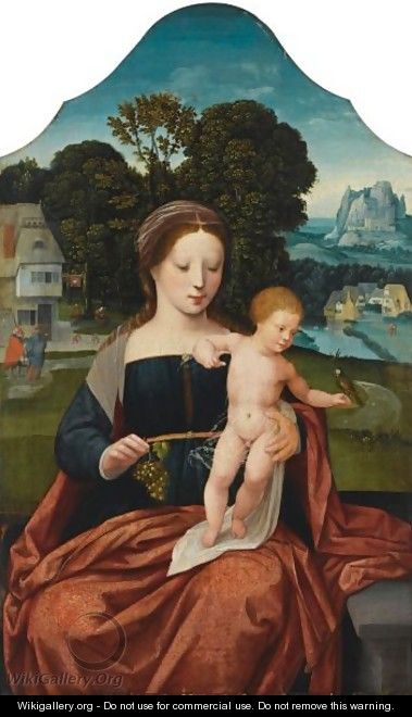 The Virgin And Child, In A Landscape Setting With St Joseph In The Background - Belgian Unknown Masters
