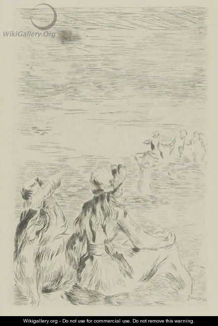 Sur La Plage, A Bernaval - Pierre Auguste Renoir