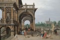 The Gardens Of A Palace, With Elegant Figures Strolling, Making Music And Playing Backgammon In A Loggia - Hendrick van, the Younger Steenwyck
