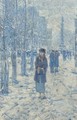 Kitty Walking In Snow - Frederick Childe Hassam