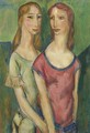 Two Girls Holding Hands - Alfred Henry Maurer