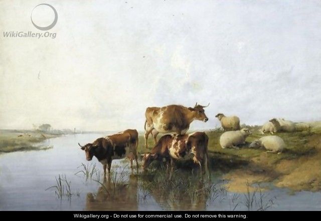 Cattle Watering 5 - Thomas Sidney Cooper