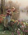 Brittany Girl Fishing - Daniel Ridgway Knight