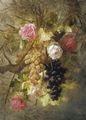 Still Life Of Grapes And Roses - Joseph-Eugene Gilbault