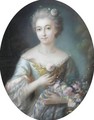 Elegant Lady With Flowers - French School