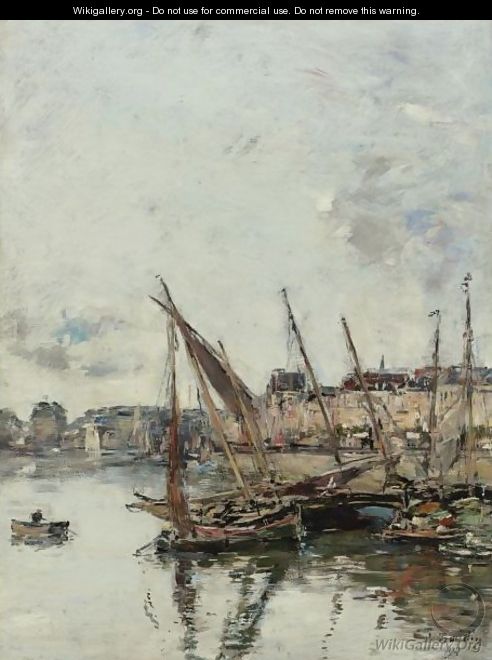 Le Port De Trouville, Maree Basse - Eugène Boudin