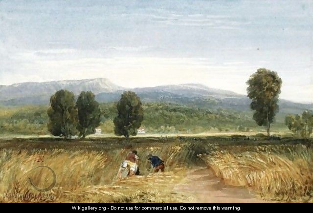 Harvesters In A Welsh Valley - David Cox