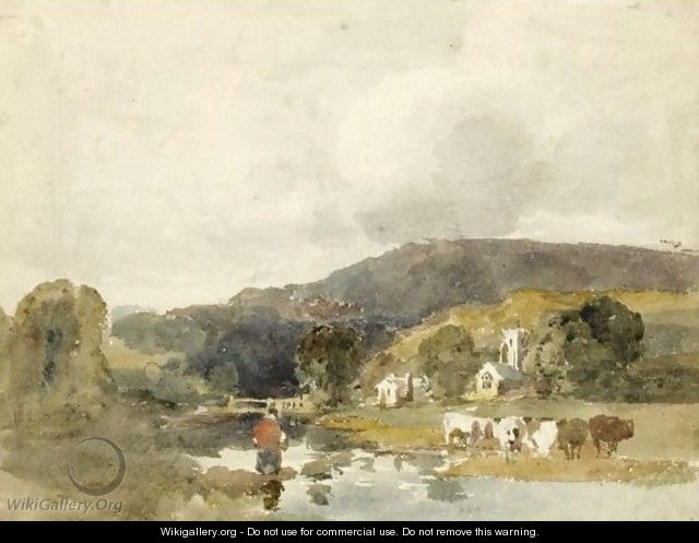 Crossing The Stream, Traditionally Identified As Hubberholme, North Yorkshire - Peter de Wint