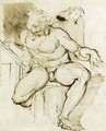 A Seated Male Nude - Johann Henry Fuseli