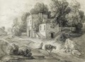 Wooded Landscape With Mansion, Figure And Packhorse - Thomas Gainsborough