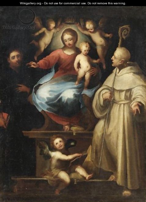 Madonna Col Bambino Tra San Paolo E San Benedetto - (after) Francesco Vanni