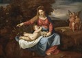 Madonna Col Bambino, Tobia E L'Angelo - (after) Alessandro Varotari, Il Padovanino