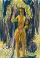 Female Nude In The Wood - Ernst Ludwig Kirchner