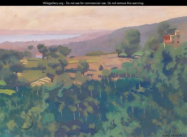Hill Above Cagnes, In The Morning - Felix Edouard Vallotton