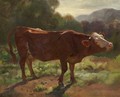 Standing Cow In Landscape, 1858 - Rudolf Koller