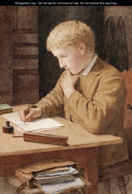 Boy Writing, 1905 - Albert Anker