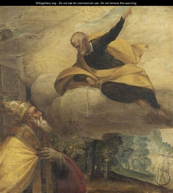 San Pietro Appare A Papa Gregorio XIII In Veste Di San Gregorio Magno - (after) Jacopo Tintoretto (Robusti)