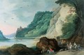 A Mountainous Landscape With Horsemen And Other Figures Beside A River - Joos or Josse de, The Younger Momper