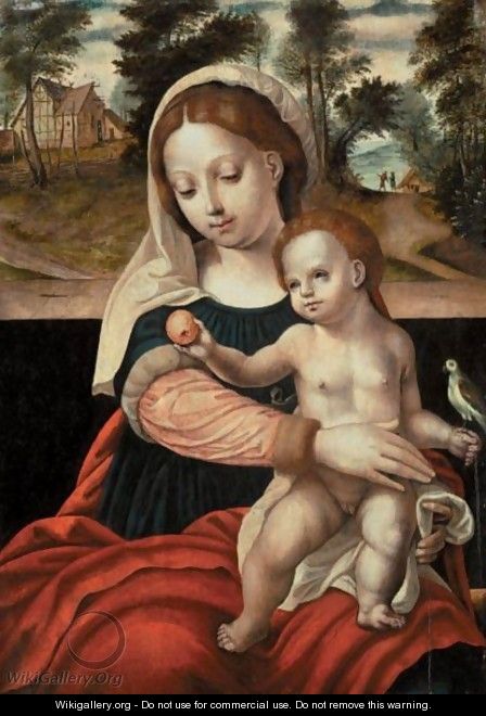 The Virgin And Child With A Parrot - Unknown Painter