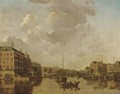 A View Of The Binnen Amstel Towards The Blauwbrug With The Deacon Orphanage To The Left - Gerrit Toorenburgh