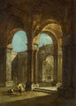 A Venetian Courtyard - Francesco Guardi