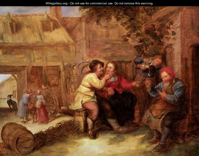 Peasants Drinking Outside A Tavern - Joos van Craesbeeck