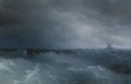 The Stormy Sea At Nightfall - Ivan Konstantinovich Aivazovsky