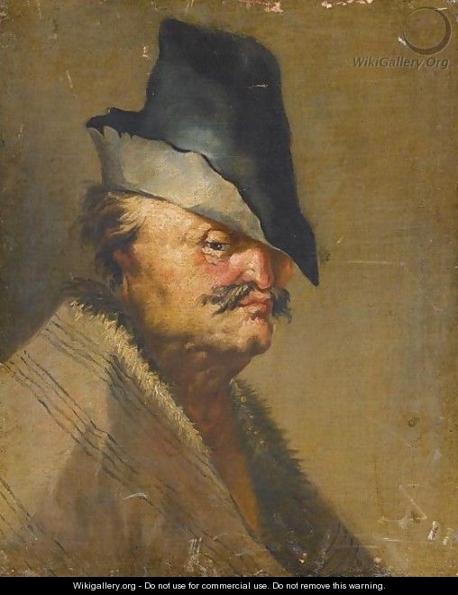 Portrait Of An Old Man, Head And Shoulders, Wearing A Hat - (after) Adriaen Jansz. Van Ostade